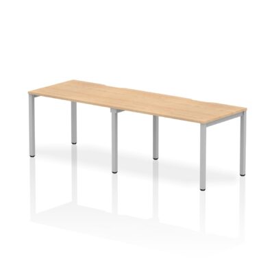Dynamic Evolve Plus 1200mm Single Row 2 Person Desk Maple Top Silver Frame BE379
