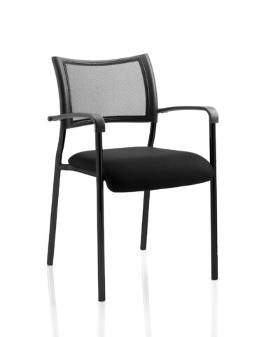 Brunswick Visitor Chair Black Fabric wArms Black Frame BR000024
