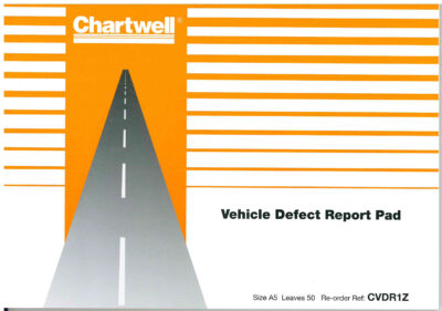 Chartwell A5 Vehicle Defect Reporter Pad 25 Reports in Duplicate - CVDR1Z