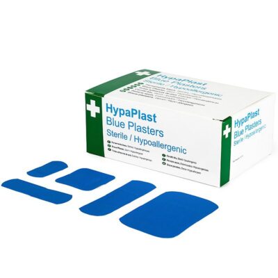 HypaPlast Blue Visually Detectable Plaster Assorted Sizes (Pack 100) – D6010