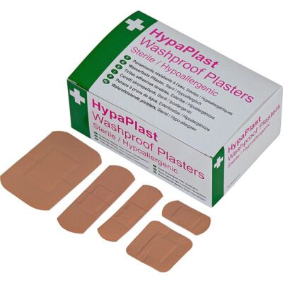 HypaPlast Pink Washproof Plasters Sterile and HypoAllergenic Assorted Sizes (Pack 100) – D9010