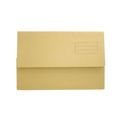 Exacompta Document Wallet Manilla Foolscap Half Flap 250gsm Yellow (Pack 50) - DW250-YLWZ