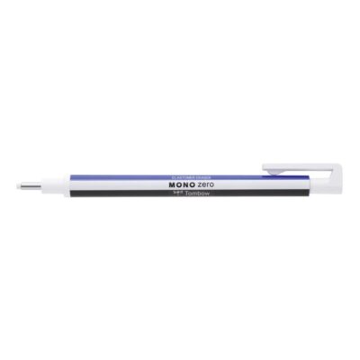 Tombow MONO Zero Refillable Eraser Pen Round Tip White with White/Blue/Black Barrel - EH-KUR