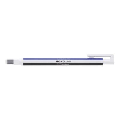 Tombow MONO Zero Refillable Eraser Pen Rectangular Tip White with White/Blue/Black Barrel – EH-KUS