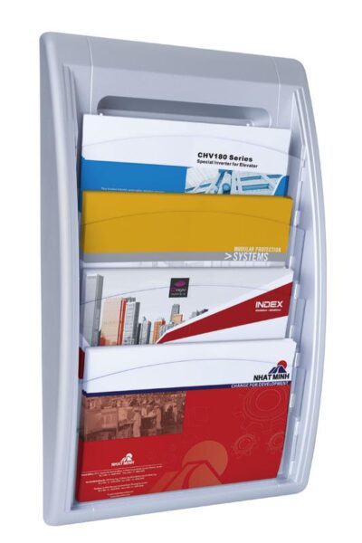 Fast Paper Oversized Quick Fit Wall Display Literature Holder Silver – F406035