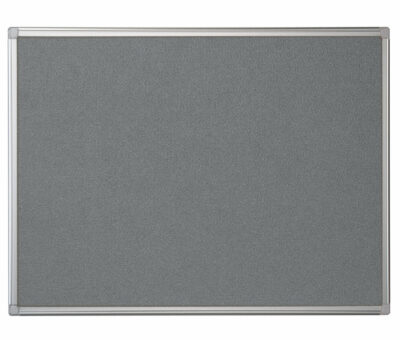 Bi-Office Maya Grey Felt Noticeboard Aluminium Frame 600x450mm - FA0242170
