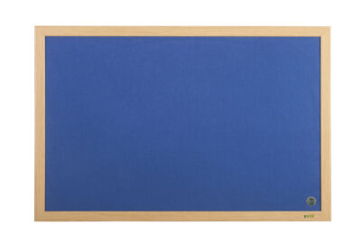 Bi-Office Earth-It Executive Blue Felt Noticeboard Oak Wood Frame 900x600mm - FB0743239