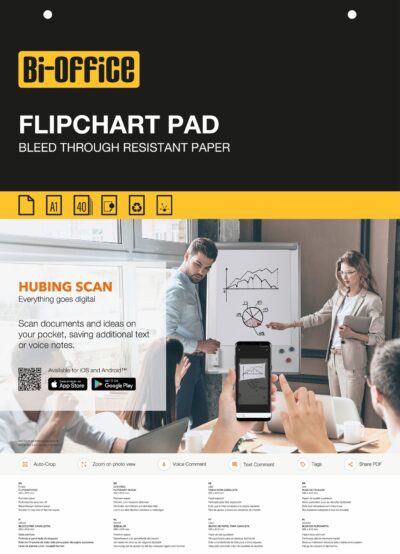 Bi-Office Flipchart Pad Plain A1 40 Sheets (Pack 5) – FL0125101