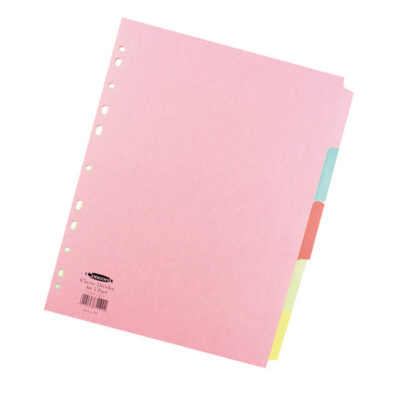 Concord Divider 5 Part A4 160gsm Board Pastel Assorted Colours – 71199/J11