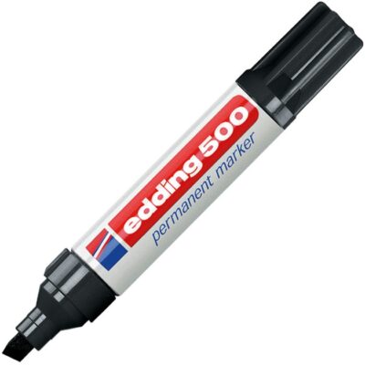 edding 500 Permanent Marker Chisel Tip 2-7mm Line Black (Pack 10) - 4-500001
