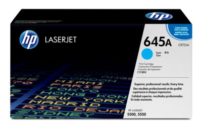 HP 645A Cyan Standard Capacity Toner Cartridge 12K pages for HP Color LaserJet 5500/5550 - C9731A