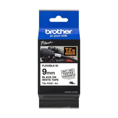 Brother Black On White PTouch Ribbon 9mm x 8m - TZEFX221