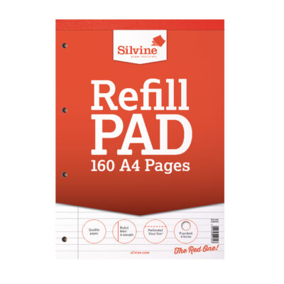 Silvine A4 Refill Pad Ruled 160 Pages Red (Pack 6) – A4RPFM