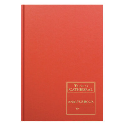 Collins Cathedral Analysis Book Casebound A4 5 Cash Column 96 Pages Red 69/5.1 - 811058