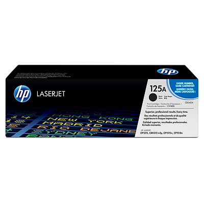 HP 125A Black Standard Capacity Toner 2.2K pages for HP Color LaserJet CM1312/CP1215/CP1514/CP1515/CP1518 - CB540A