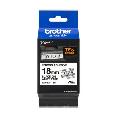 Brother Black On White Strong Label Tape 18mm x 8m - TZES241