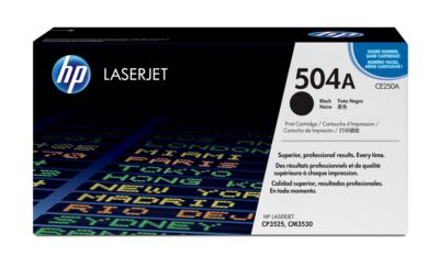 HP 504A Black Standard Capacity Toner 5K pages for HP Color LaserJet CM3530/CP3525 - CE250A
