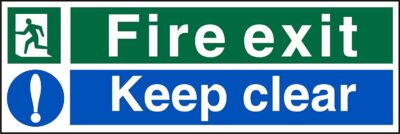 Stewart Superior Fire Exit Keep Clear Sign 450x150mm – SP126SAV-450X150