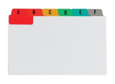 Concord Guide Cards A-Z 203x127mm White with Multicoloured Tabs – 15398