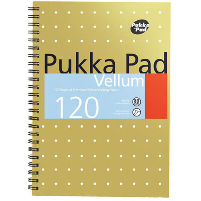 Pukka Pad Vellum A5 Wirebound Card Cover Ruled 120 Pages Yellow (Pack 3) - VJM/2