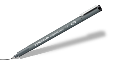 Staedtler Pigment Liner Pen 0.5mm Line Black (Pack 10) – 30805-9