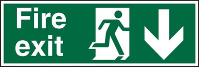 Stewart Superior Fire Exit Down Sign 450x150mm – SP124SAV-450X150