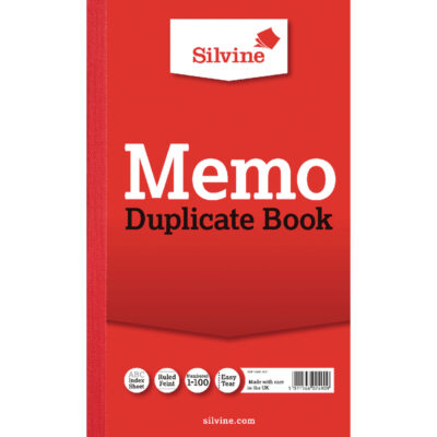 Silvine 210x127mm Triplicate Memo Book Carbon Ruled 1-100 Taped Cloth Binding 100 Sets (Pack 6) - 605