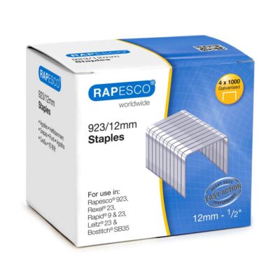 Rapesco 923/12mm Galvanised Staples (Pack 4000) – S92312Z3