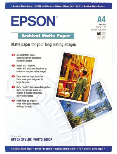 Epson A4 Archival Matte Paper 50 Sheets – C13S041342