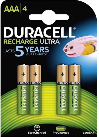 Duracell AAA Rechargeable Batteries 900mAh (Pack 4) – DURHR03B4-900SC