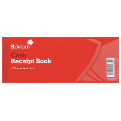 Silvine Receipt Book 80x202mm 40 Receipts Red (Pack 36) – 233