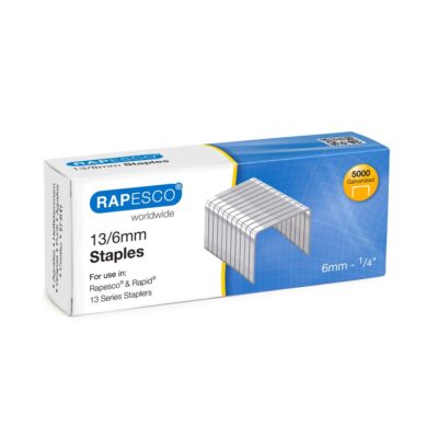 Rapesco 13/6mm Galvanised Staples (Pack 5000) – S13060Z3