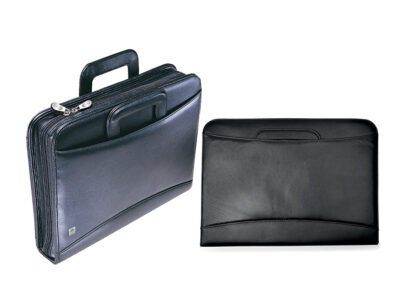 Collins A4 Conference Folder with Retractable Handles Leather Look Black BT001 – 810226
