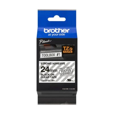 Brother Black On Clear PTouch Ribbon 24mm x 8m – TZES151