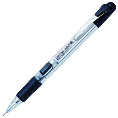 Pentel Techniclick Mechanical Pencil HB 0.5mm Lead Black/Transparent Barrel (Pack 12) – PD305T-A