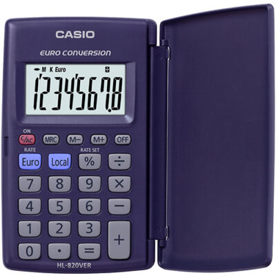 Casio HL-820VER 8 Digit Pocket Calculator With Euro Conversion – HL-820VERA-SK-UP