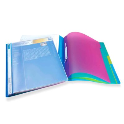 Rapesco Project File Polypropylene A4+ 5 Part Transparent Assorted Colours (Pack 5) – 0668