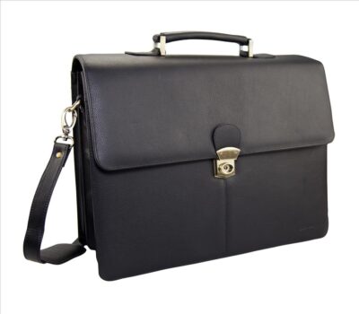 Monolith Leather Briefcase Black 3193