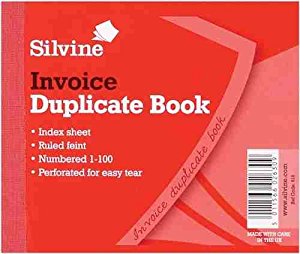 Silvine 102x127mm Duplicate Invoice Book Carbon Ruled 1-100 Taped Cloth Binding 100 Sets (Pack 12) - 616