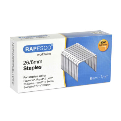 Rapesco 26/8mm Galvanised Staples (Pack 5000) – S11880Z3