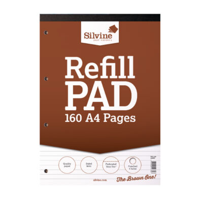 Silvine A4 Refill Pad Ruled 160 Pages Brown (Pack 6) – A4RPF