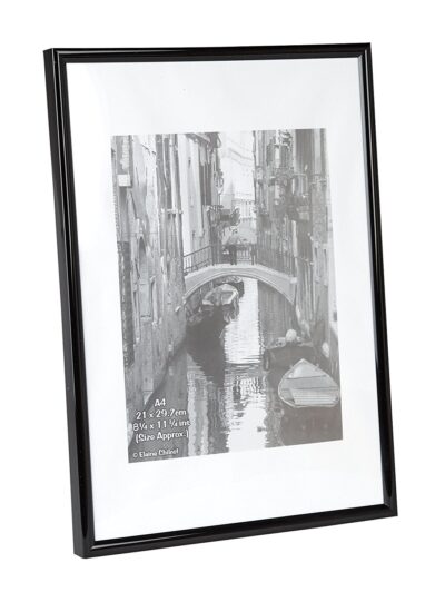 Photo Album Co A4 Certificate Frame Plastic Black - A4MARBLK-NG