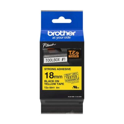Brother Black On Yellow Strong Label Tape 18mm x 8m – TZES641