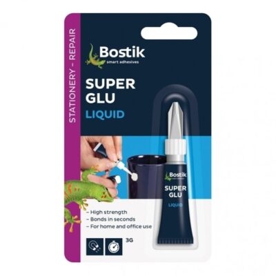Bostik 3g Glu and Fix Super Glue Liquid Tube Safety Cap Clear (Pack 12) – 30813340