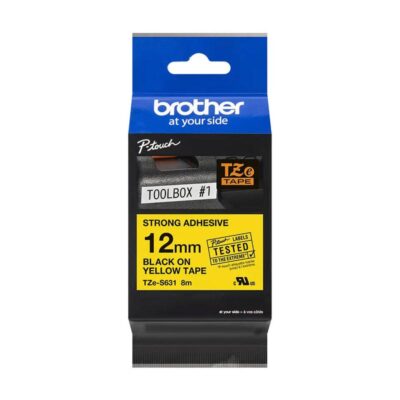 Brother Black On Yellow Strong Label Tape 12mm x 8m – TZES631