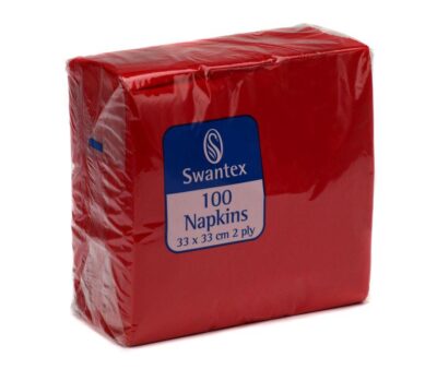ValueX Napkins 2 Ply 330x330mm Red (Pack 100) – 502015