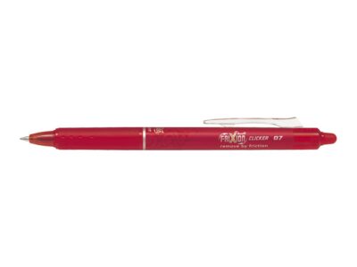 Pilot FriXion Clicker Erasable Retractable Gel Rollerball Pen 0.7mm Tip 0.35mm Line Red (Pack 12) - 229101202