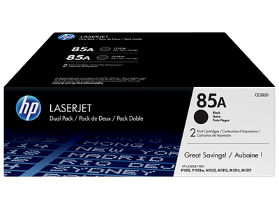 HP 85A Black Standard Capacity Toner Cartridge Twinpack 2 x 1.6K pages for HP LaserJet Pro M1132/M1212/M1217/P1102 - CE285AD