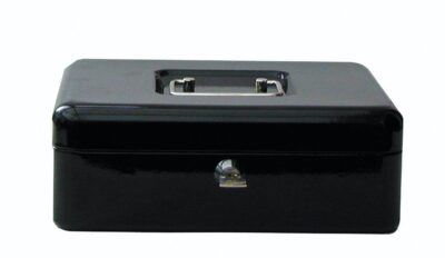 ValueX Metal Cash Box 300mm (12 Inch) Key Lock Black – CBBK12