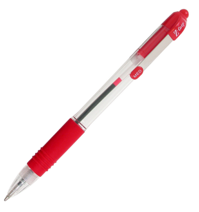 Zebra Z-Grip Retractable Ballpoint 1.0mm Tip Red (Pack 12) - 22230